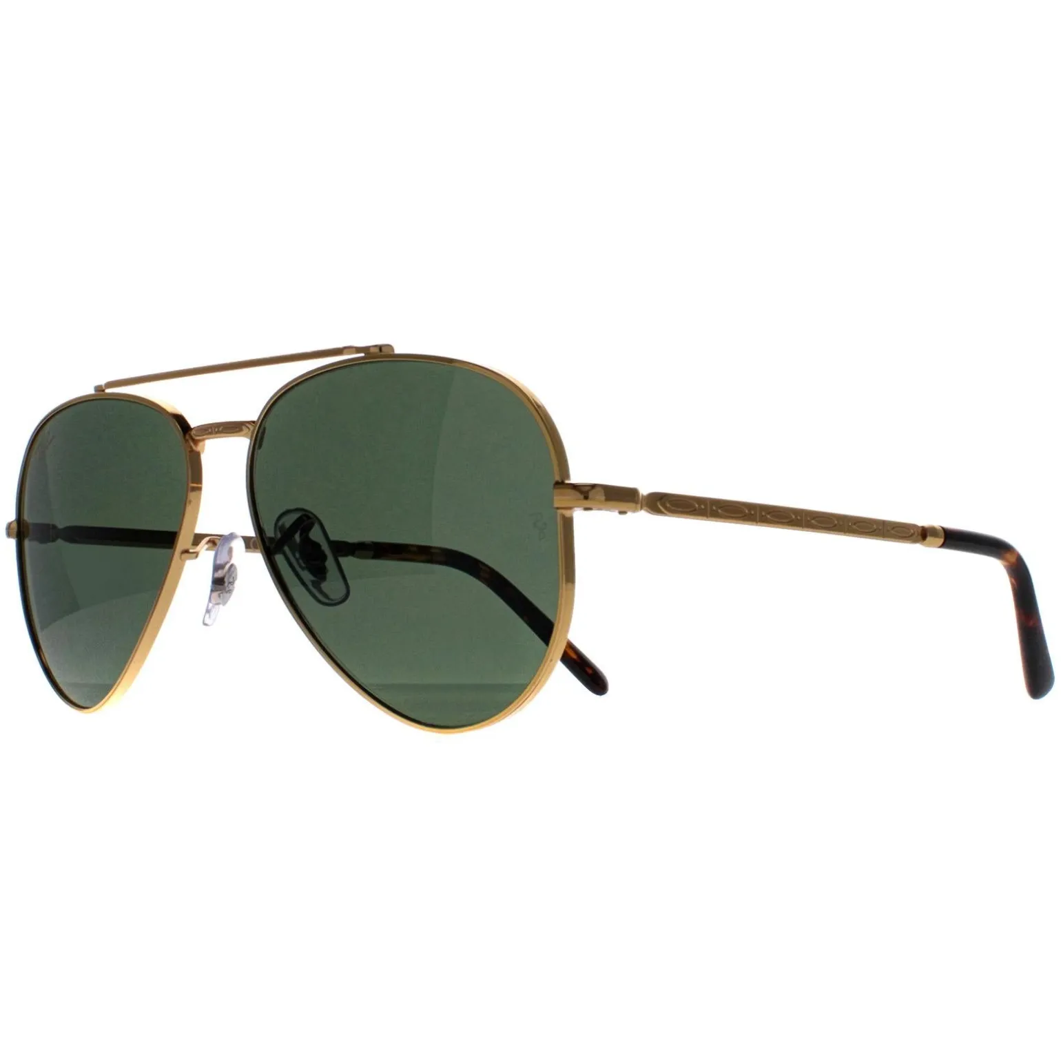 Ray-Ban Sunglasses RB3625 New Aviator 919631 Polished Gold Green