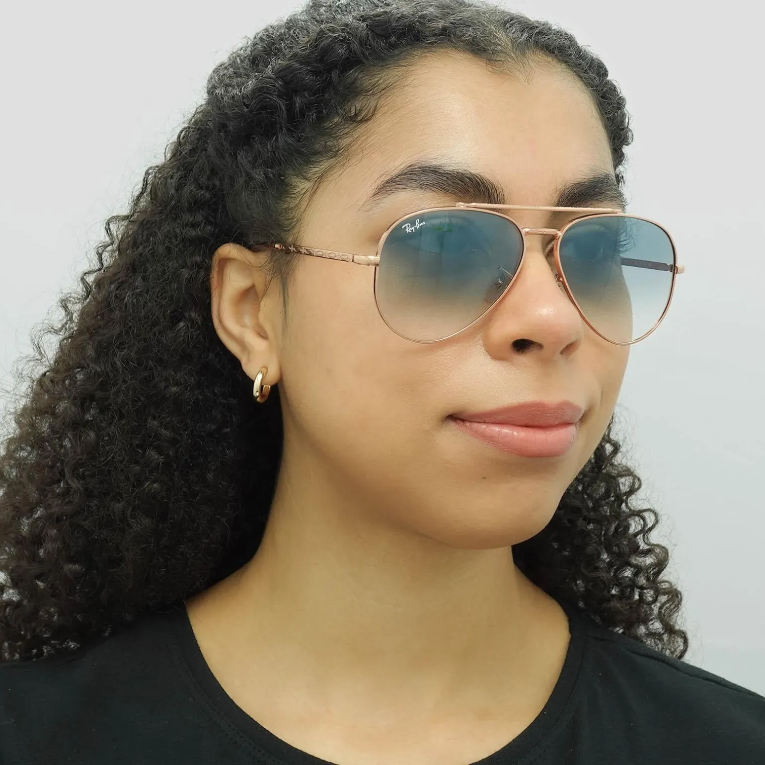 Ray-Ban Sunglasses RB3625 New Aviator 92023F Polished Rose Gold Blue G