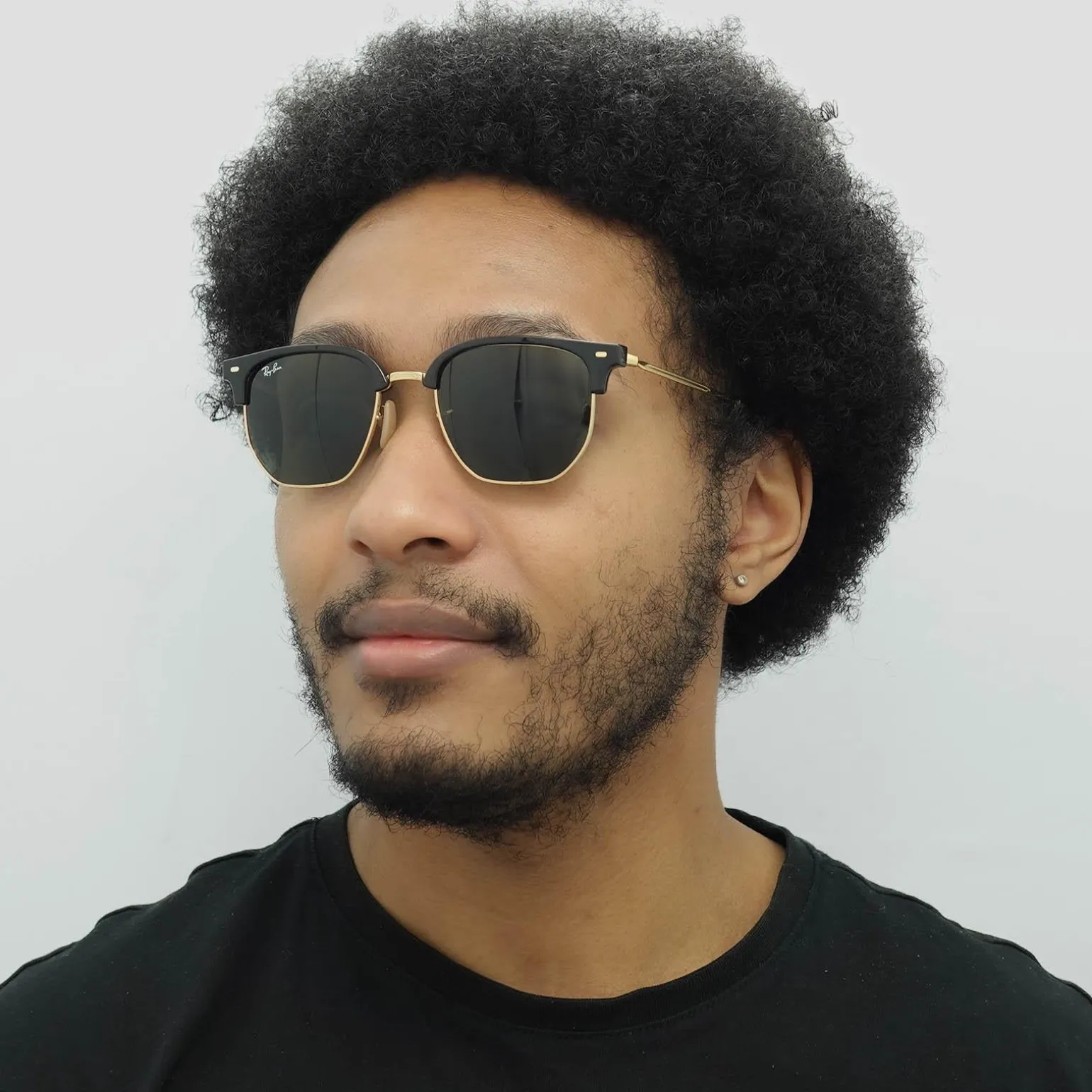 Ray-Ban Sunglasses RB4416 New Clubmaster 601/31 Black on Gold Green