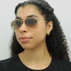 Ray-Ban Sunglasses RB3625 New Aviator 001/51 Polished Gold Light Brown