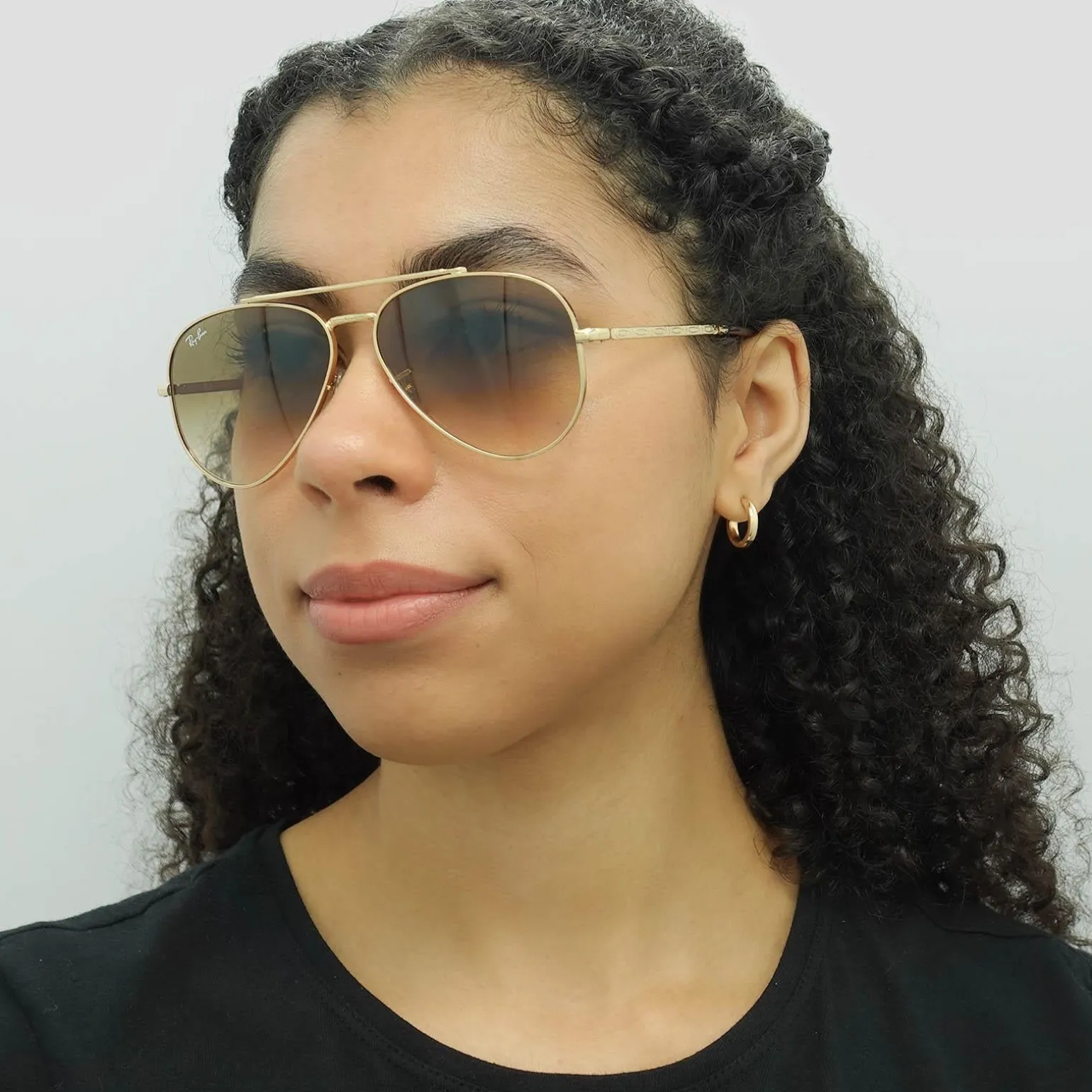 Ray-Ban Sunglasses RB3625 New Aviator 001/51 Polished Gold Light Brown