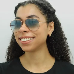 Ray-Ban Sunglasses RB3625 New Aviator 92023F Polished Rose Gold Blue G