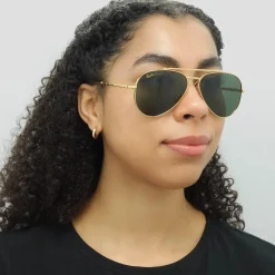 Ray-Ban Sunglasses RB3625 New Aviator 919631 Polished Gold Green