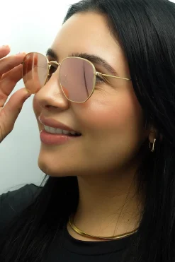 Ray-Ban Sunglasses RB3548N Hexagonal 001/Z2 Gold Copper Flash Mirror