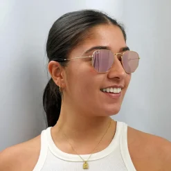 Ray-Ban Sunglasses RB3548N Hexagonal 001/Z2 Gold Copper Flash Mirror