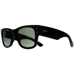 Ray-Ban Sunglasses RB0840S Mega Wayfarer 901/58 Polished Black Green P