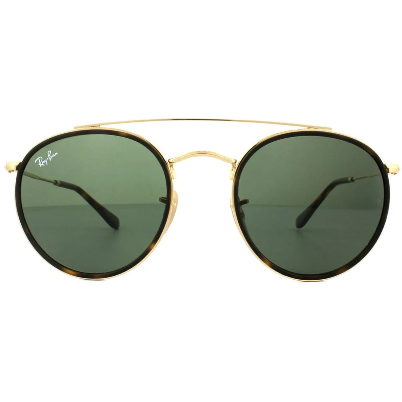 Ray-Ban Sunglasses Round Double Bridge 3647N 001 Gold Green