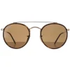 Ray-Ban Sunglasses Round Double Bridge 3647N 001/57 Gold Brown B-15 Po