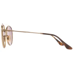 Ray-Ban Sunglasses Round Double Bridge 3647N 001/57 Gold Brown B-15 Po