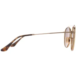 Ray-Ban Sunglasses Round Double Bridge 3647N 001/57 Gold Brown B-15 Po