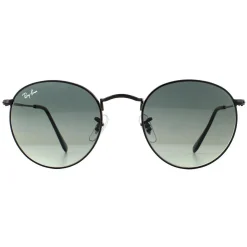 Ray-Ban Sunglasses Round Flat Lenses 3447N 002/71 Black Grey Gradient