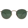 Ray-Ban Sunglasses Round Metal 3447 001 Gold Green 47mm