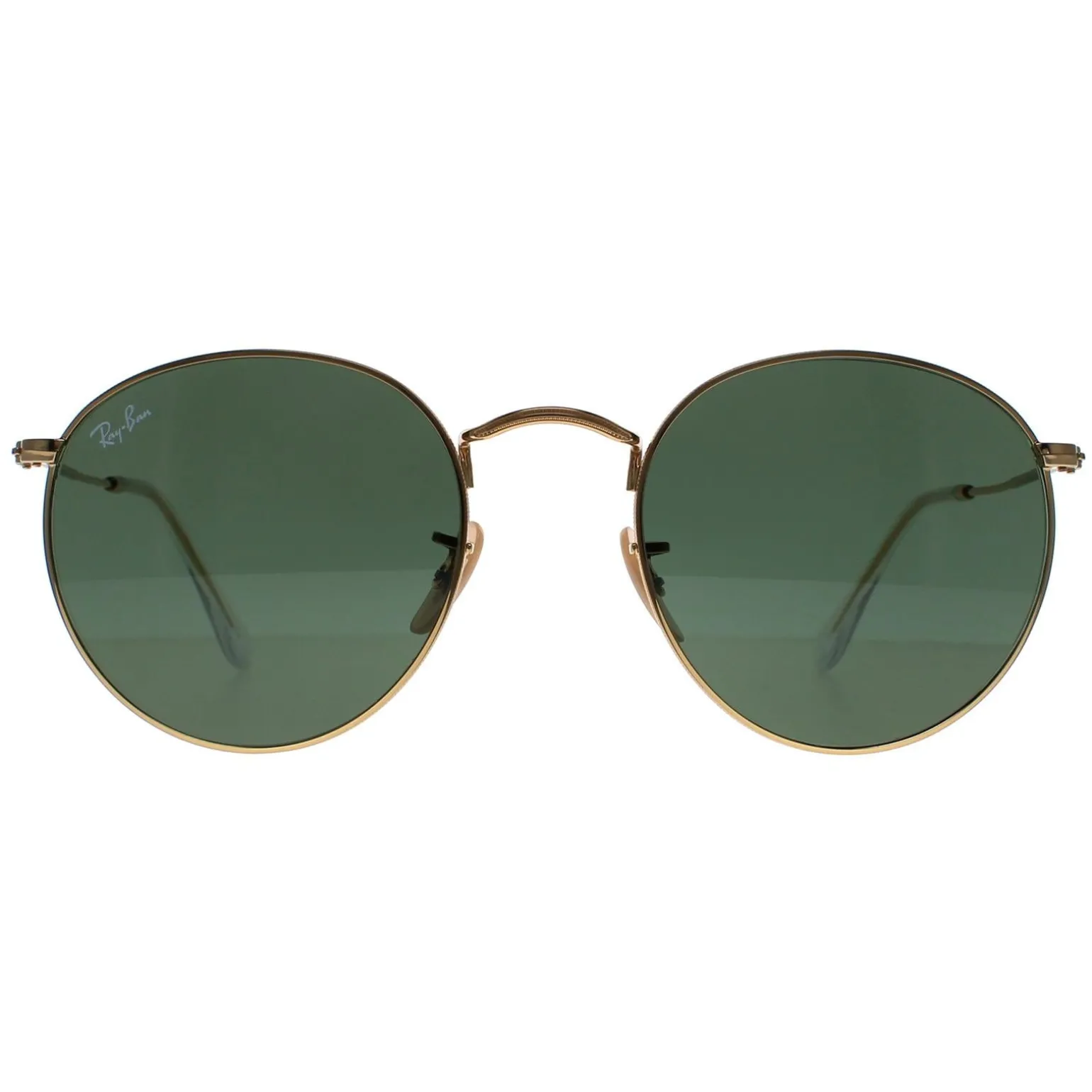 Ray-Ban Sunglasses Round Metal 3447 001 Gold Green 53mm