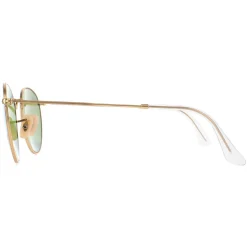 Ray-Ban Sunglasses Round Metal 3447 112/4L Gold Blue Polarized Flash M