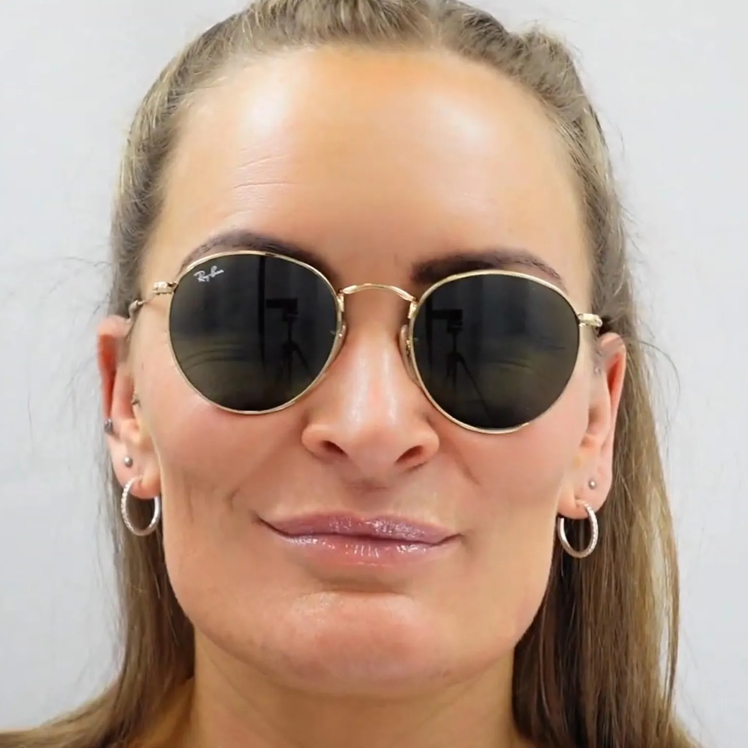 Ray-Ban Sunglasses Round Metal 3447 001 Gold Green 47mm