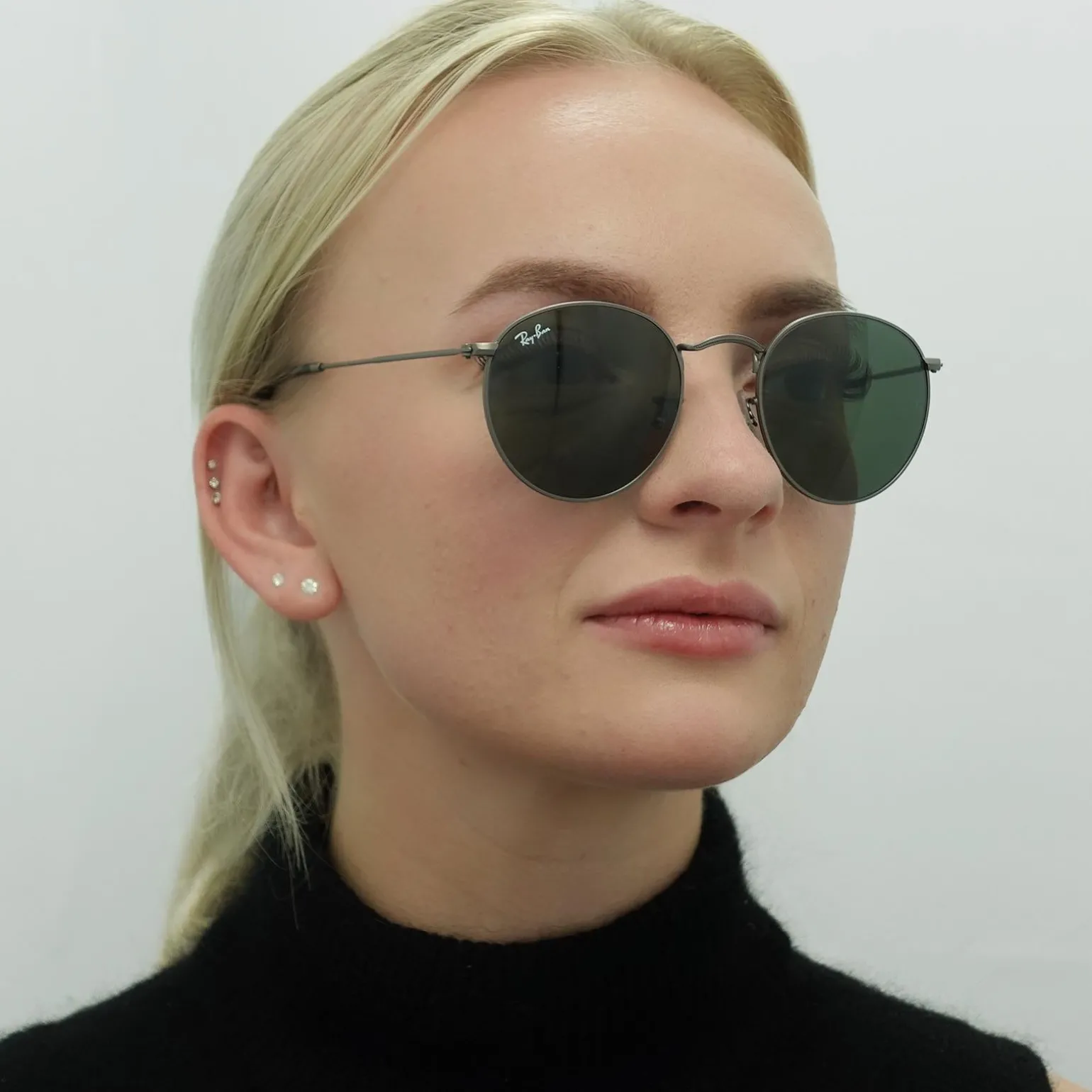 Ray-Ban Sunglasses Round Metal 3447 029 Gunmetal Green 50