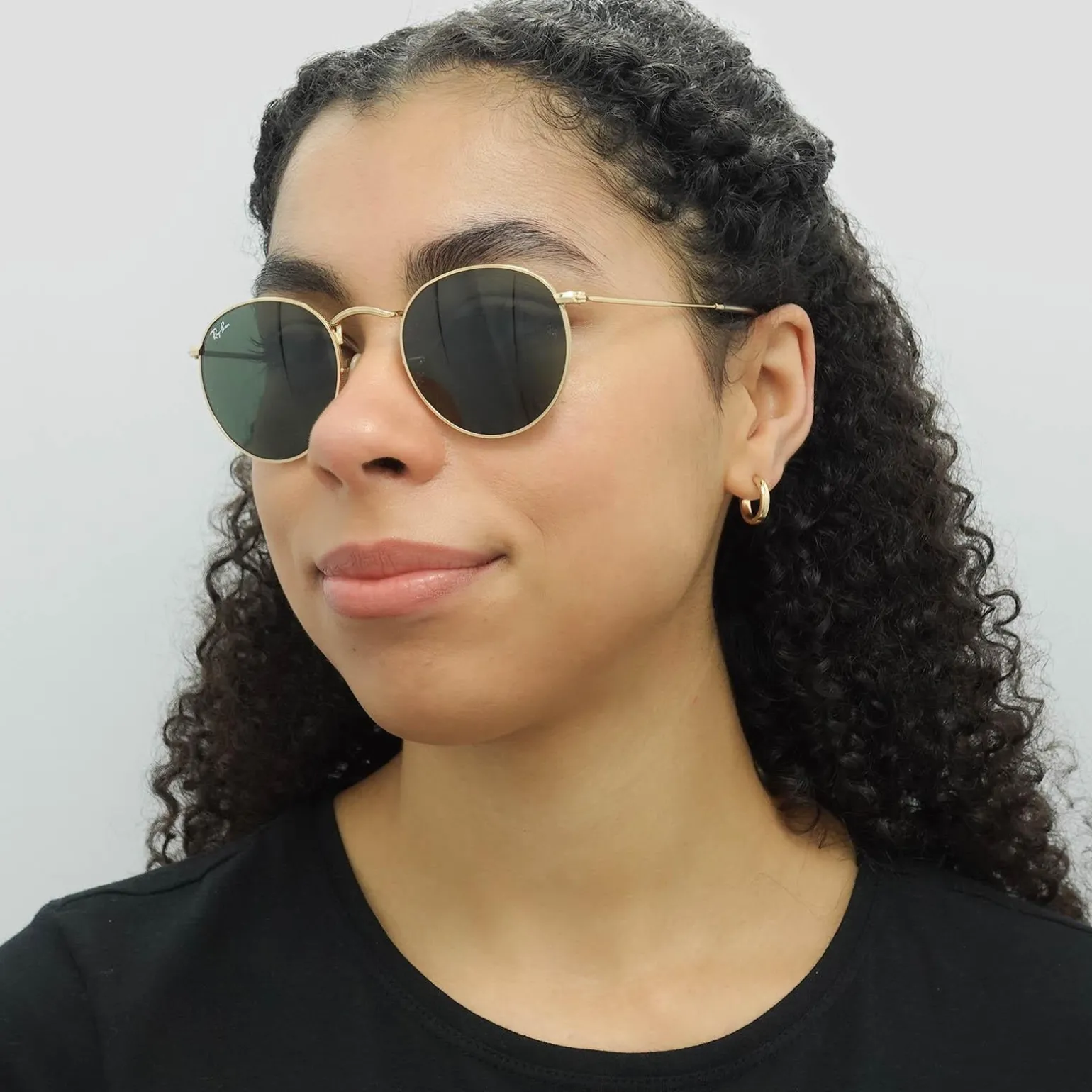 Ray-Ban Sunglasses Round Metal 3447 001 Gold Green 50mm