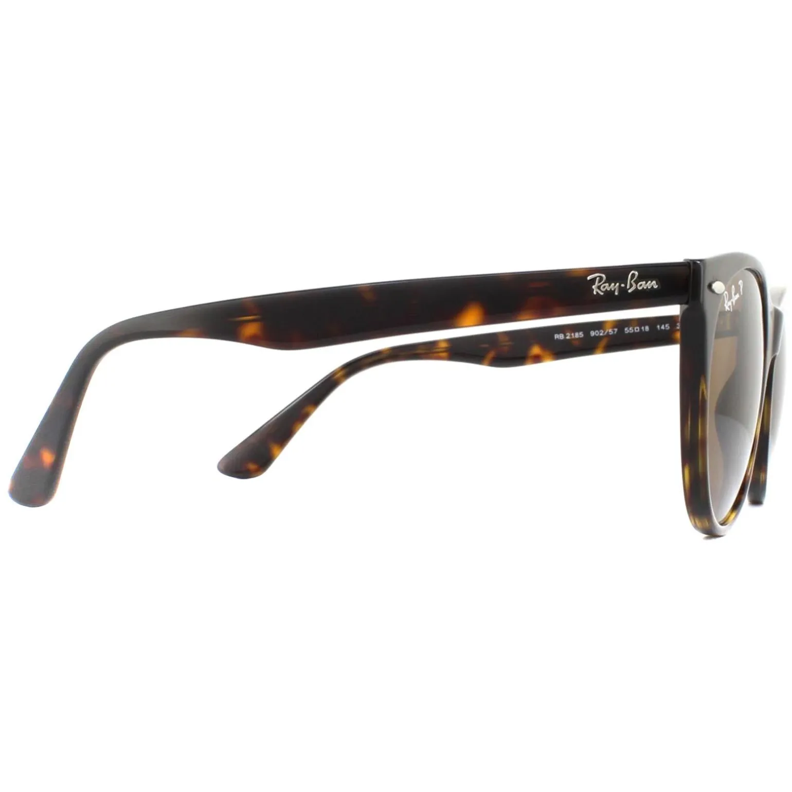 Ray-Ban Sunglasses Wayfarer II RB2185 902/57 Striped Havana Brown Pola