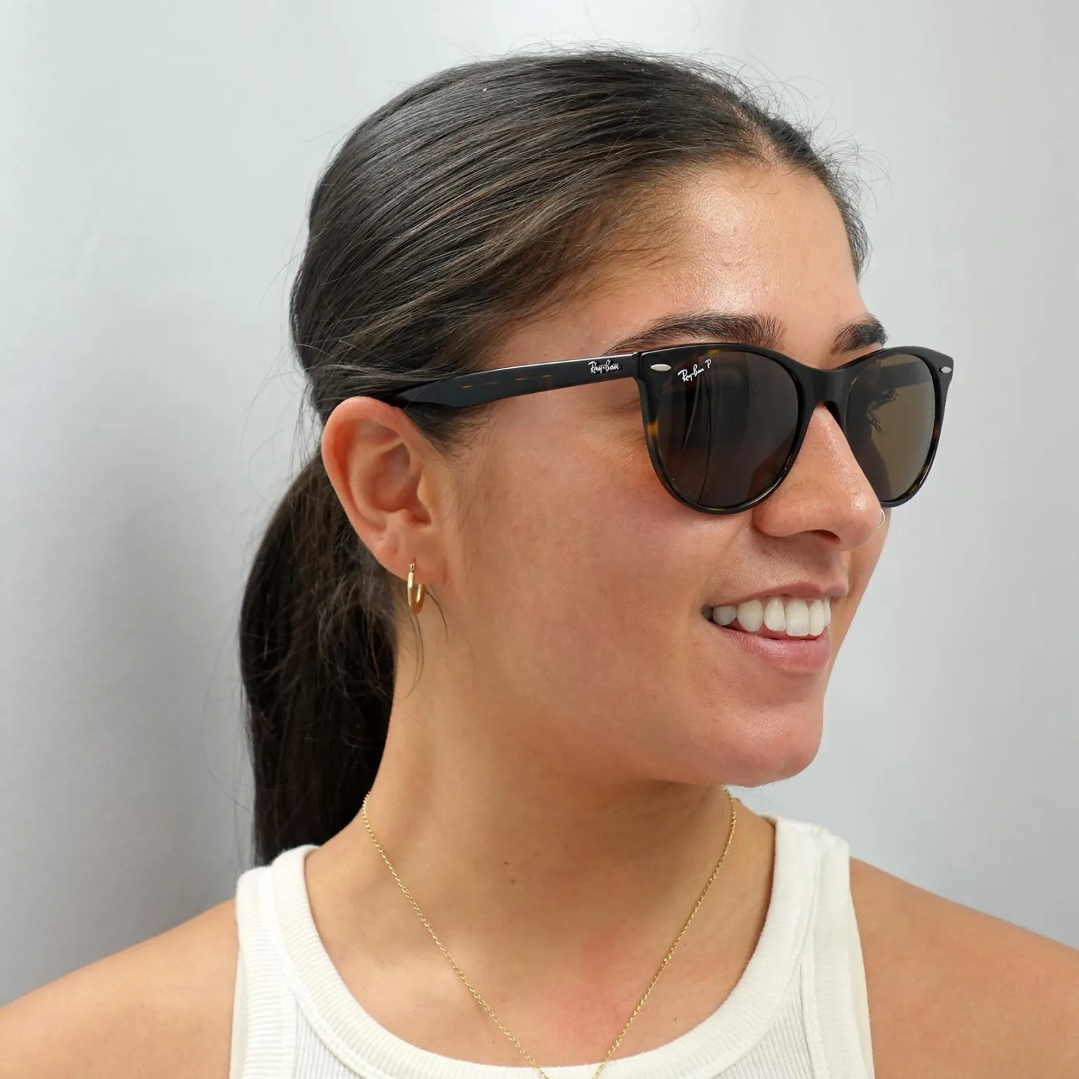 Ray-Ban Sunglasses Wayfarer II RB2185 902/57 Striped Havana Brown Pola