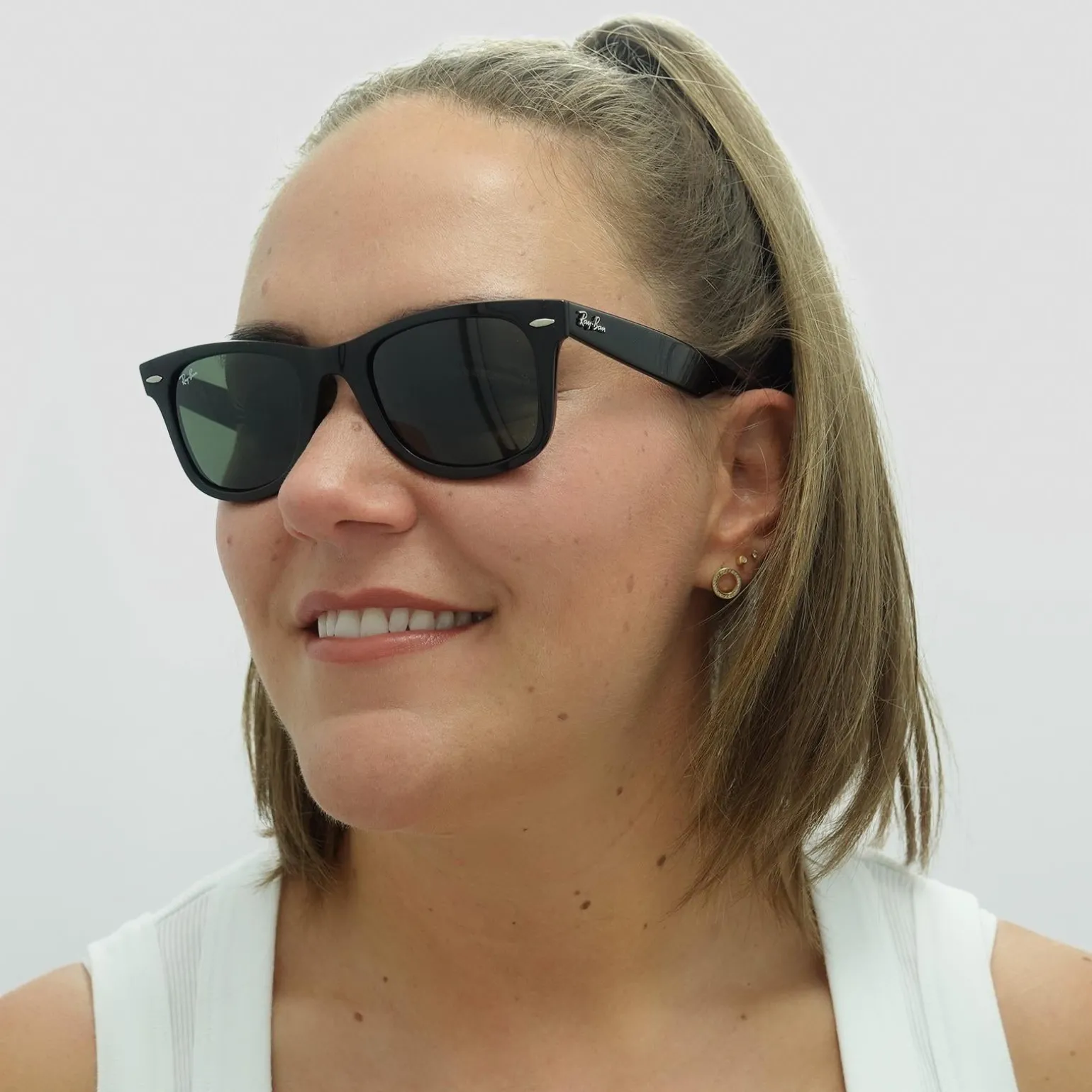 Ray-Ban Sunglasses Wayfarer 2140 901 Black Green G-15 Medium 50mm