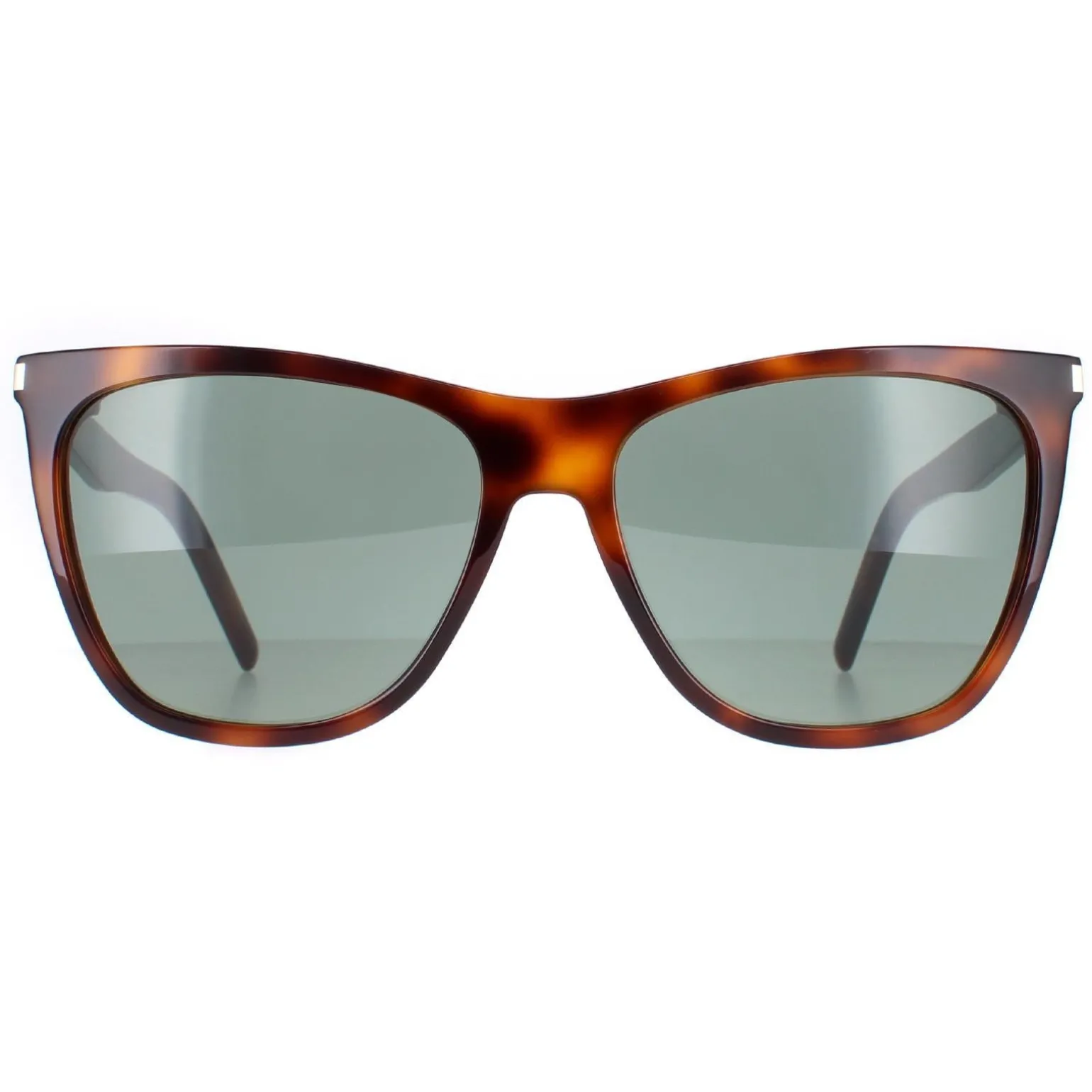 Saint Laurent Sunglasses SL 526 002 Shiny Medium Havana Solid Green