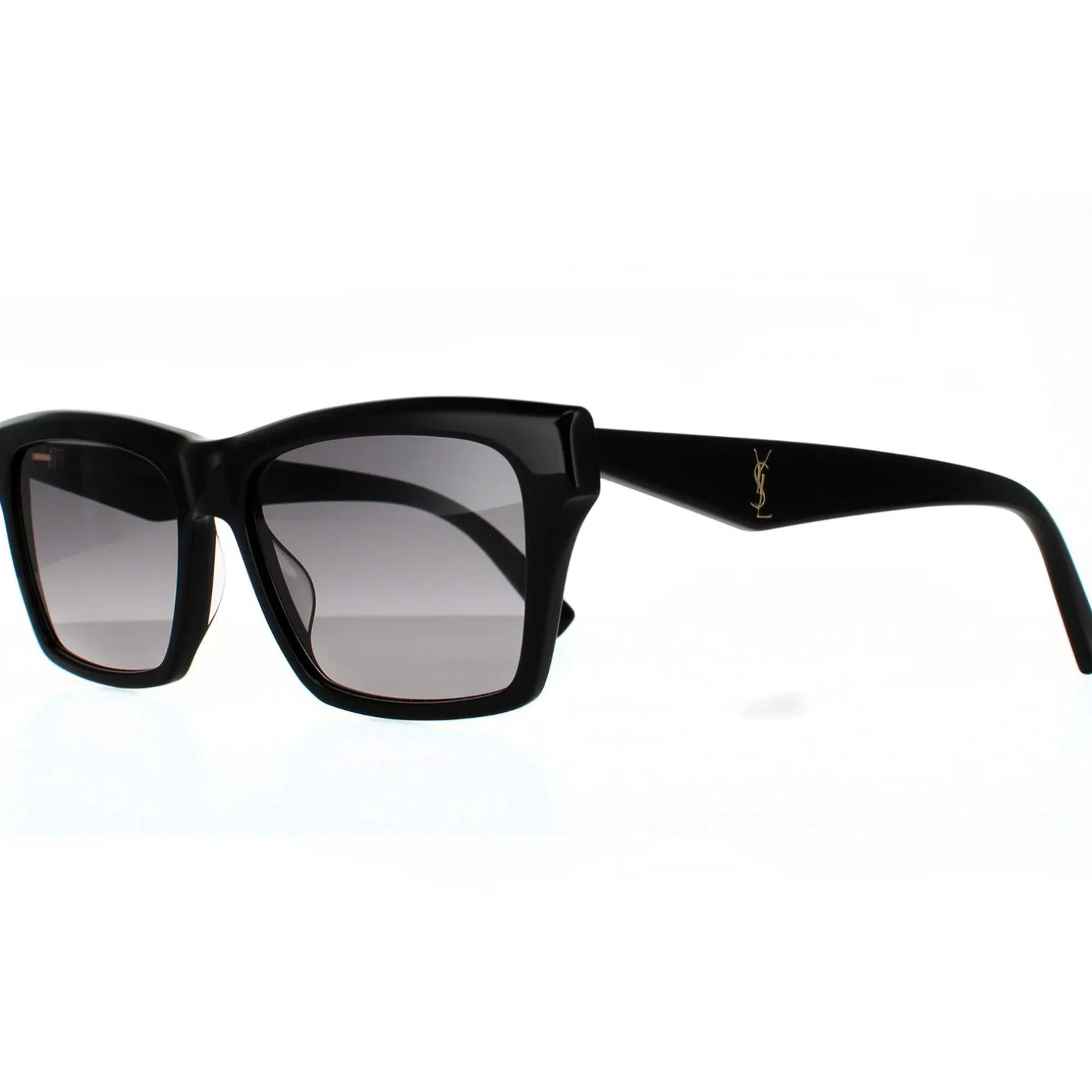Saint Laurent Sunglasses SL M104 001 Shiny Black Grey Gradient