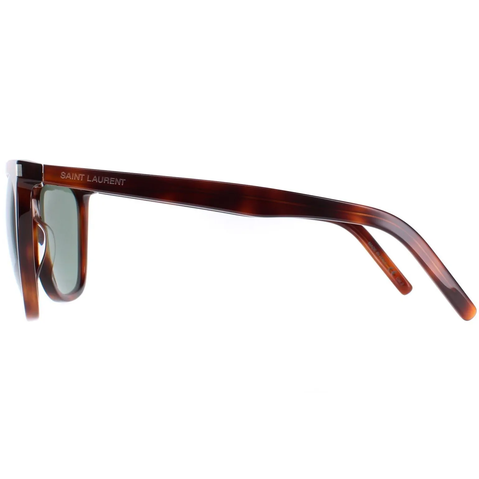 Saint Laurent Sunglasses SL 526 002 Shiny Medium Havana Solid Green
