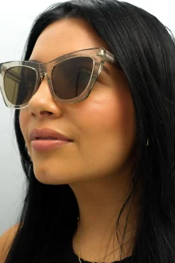 Saint Laurent Sunglasses SL214 Kate 032 Transparent Beige Brown