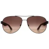 Salvatore Ferragamo Sunglasses SF275S 071 Matte Dark Ruthenium Grey Br