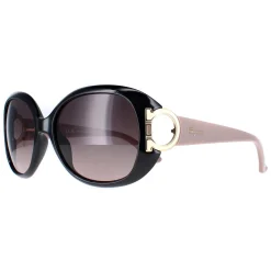 Salvatore Ferragamo Sunglasses SF668 001 Black Taupe Brown Gradient