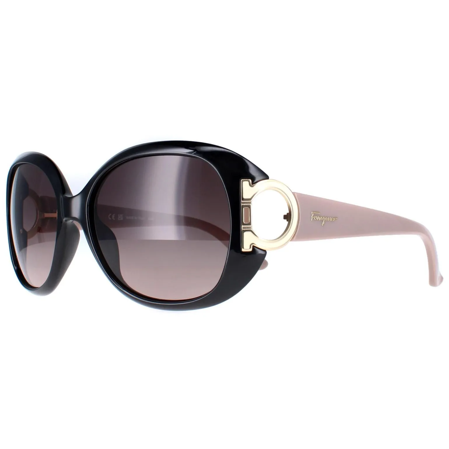 Salvatore Ferragamo Sunglasses SF668 001 Black Taupe Brown Gradient