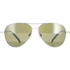 Serengeti Sunglasses Carrara Small SS016001 Shiny Silver Polarized Gre