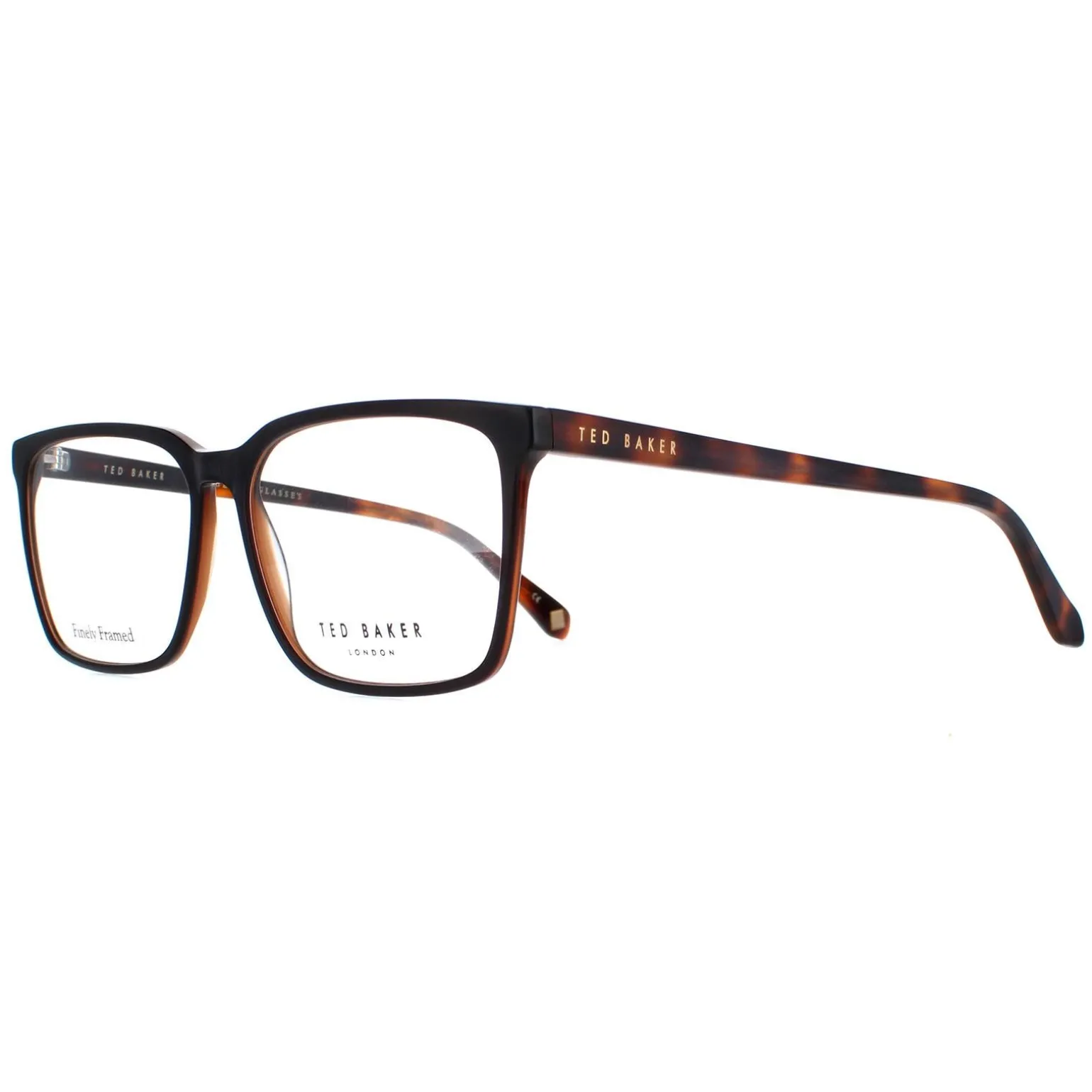 Ted Baker Glasses Frames TB8209 Rowe 025 Black Cognac Men