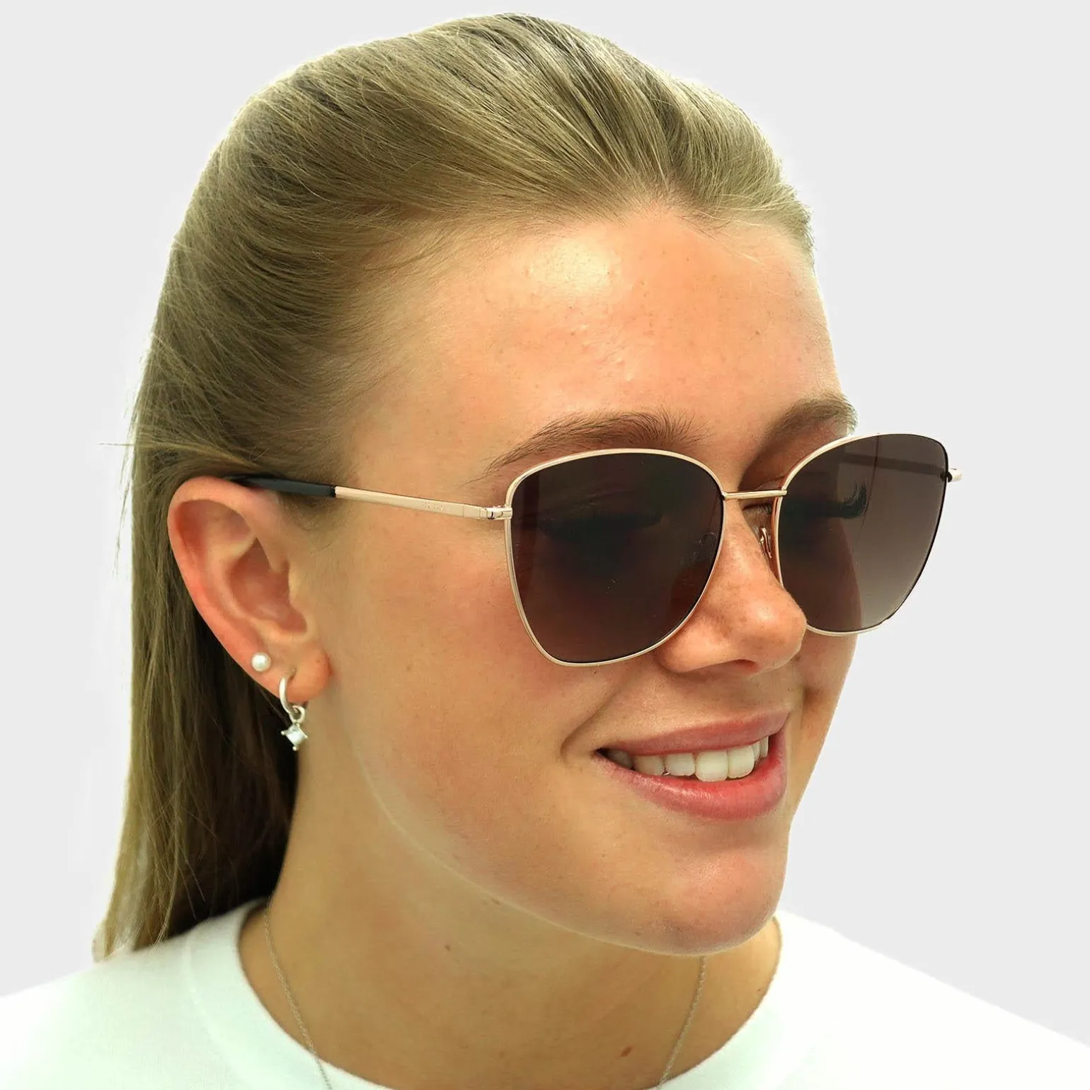 Ted Baker Sunglasses TB1522 Ariel 400 Rose Gold Brown Gradient