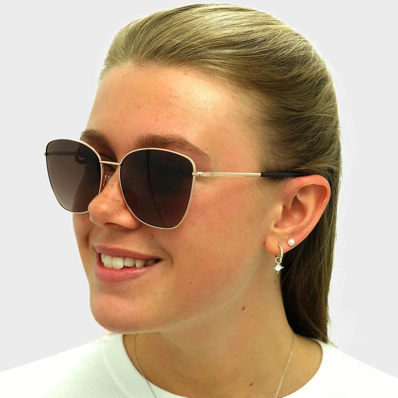 Ted Baker Sunglasses TB1522 Ariel 400 Rose Gold Brown Gradient