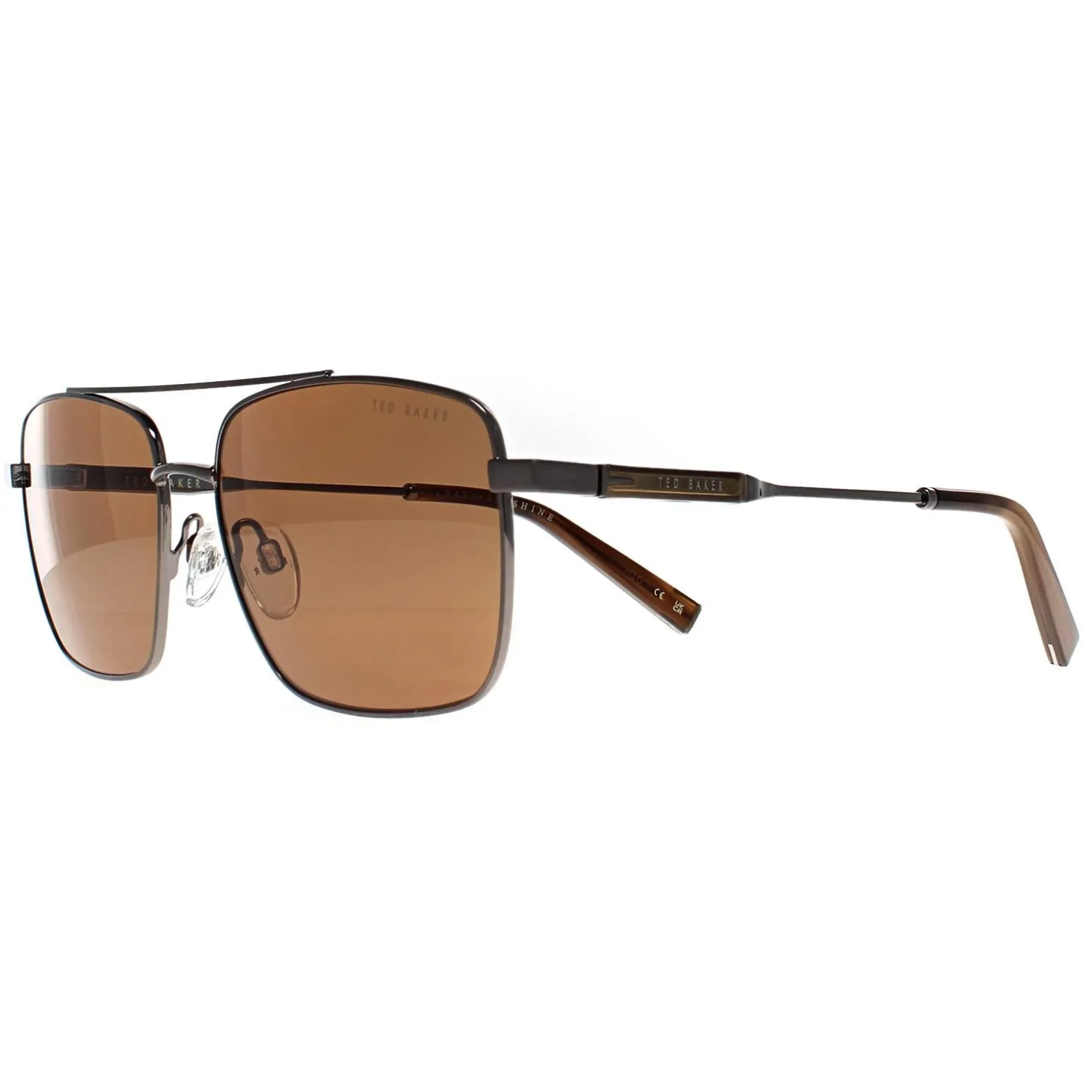 Ted Baker Sunglasses TB1720 Elijah 910 Shiny Light Gunmetal Brown