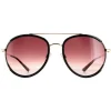 Ted Baker Sunglasses TB1638 Gaia 001 Black Gold Brown Gradient