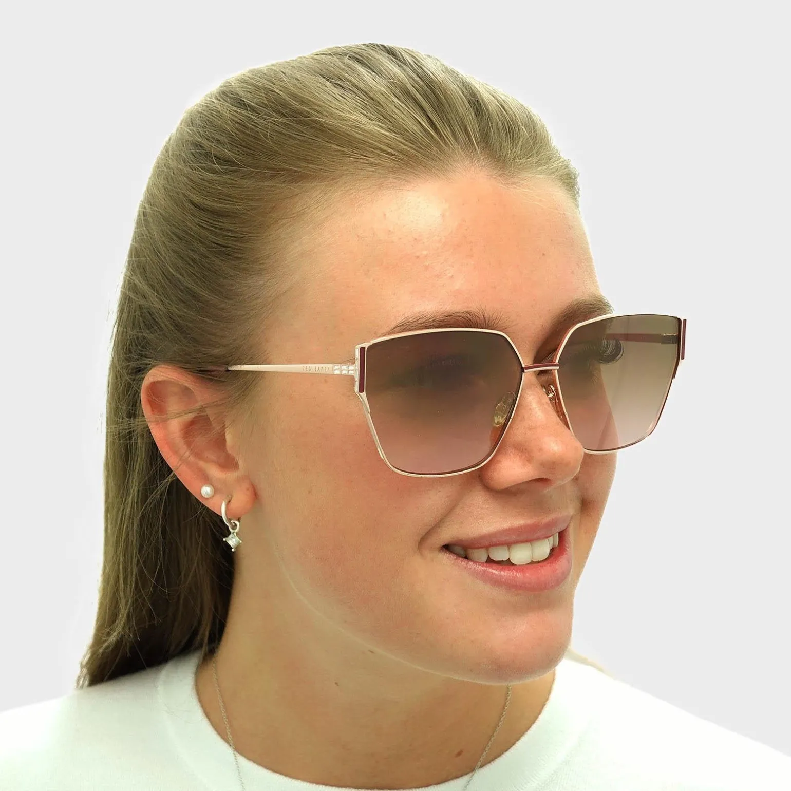 Ted Baker Sunglasses TB1618 Jazmin 403 Rose Gold Brown Gradient