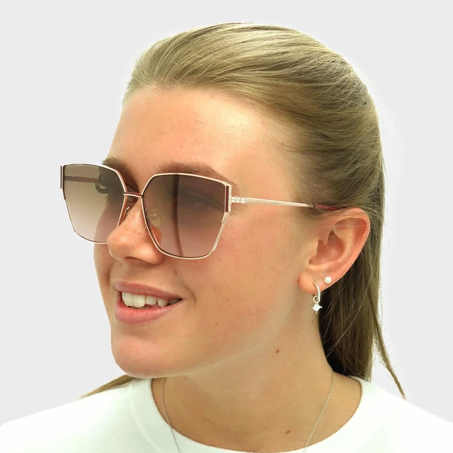 Ted Baker Sunglasses TB1618 Jazmin 403 Rose Gold Brown Gradient