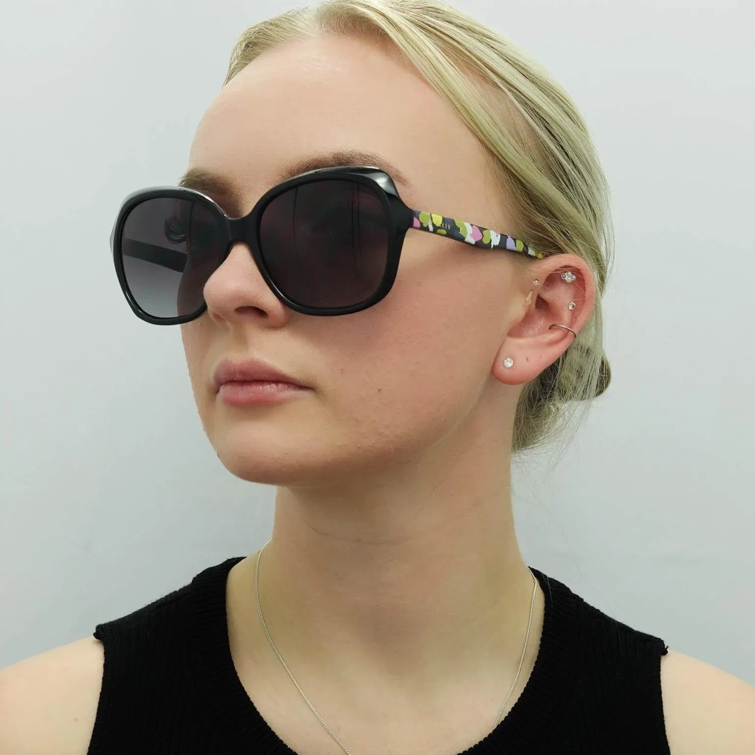 Ted Baker Sunglasses TB1645 Kim 001 Black Grey Gradient