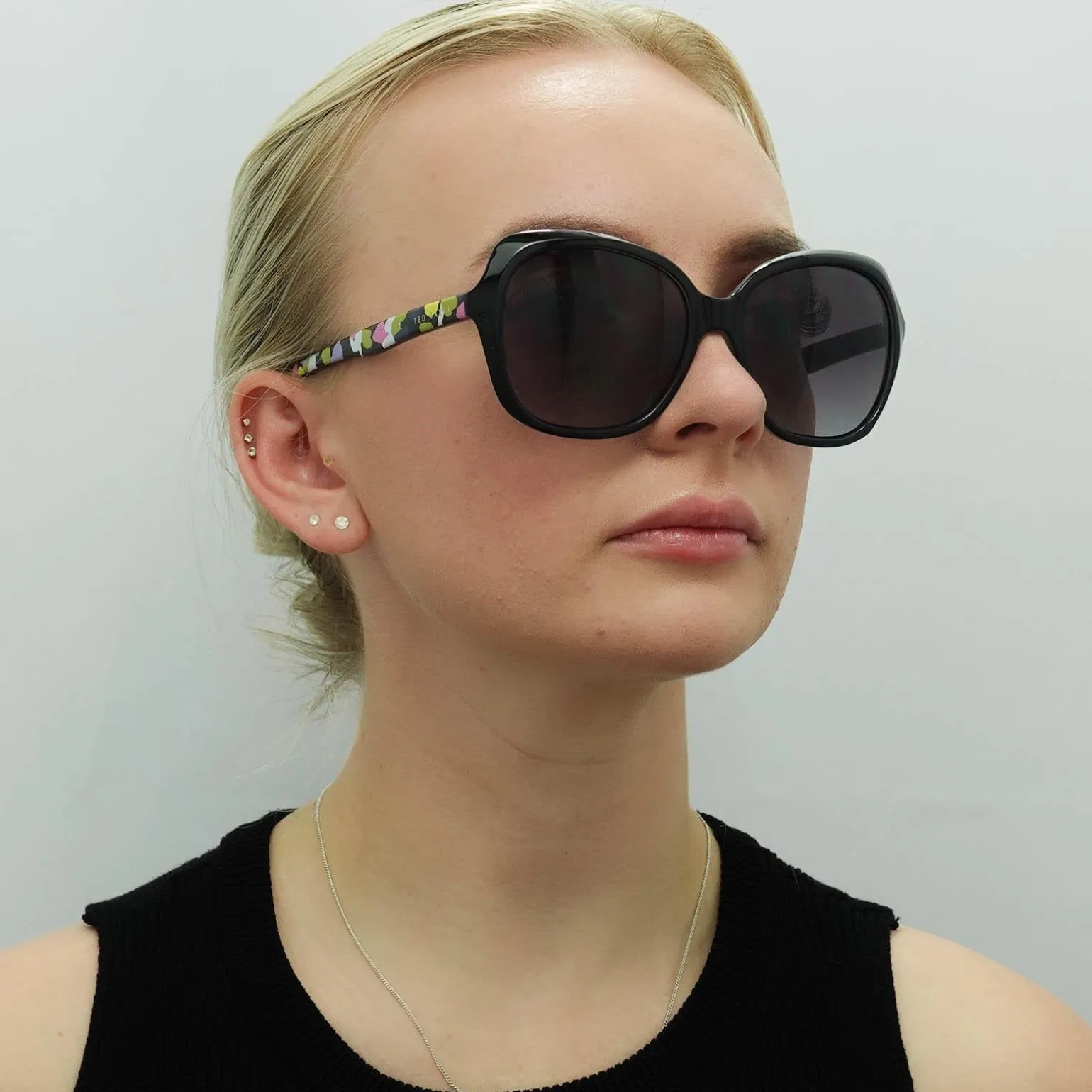 Ted Baker Sunglasses TB1645 Kim 001 Black Grey Gradient