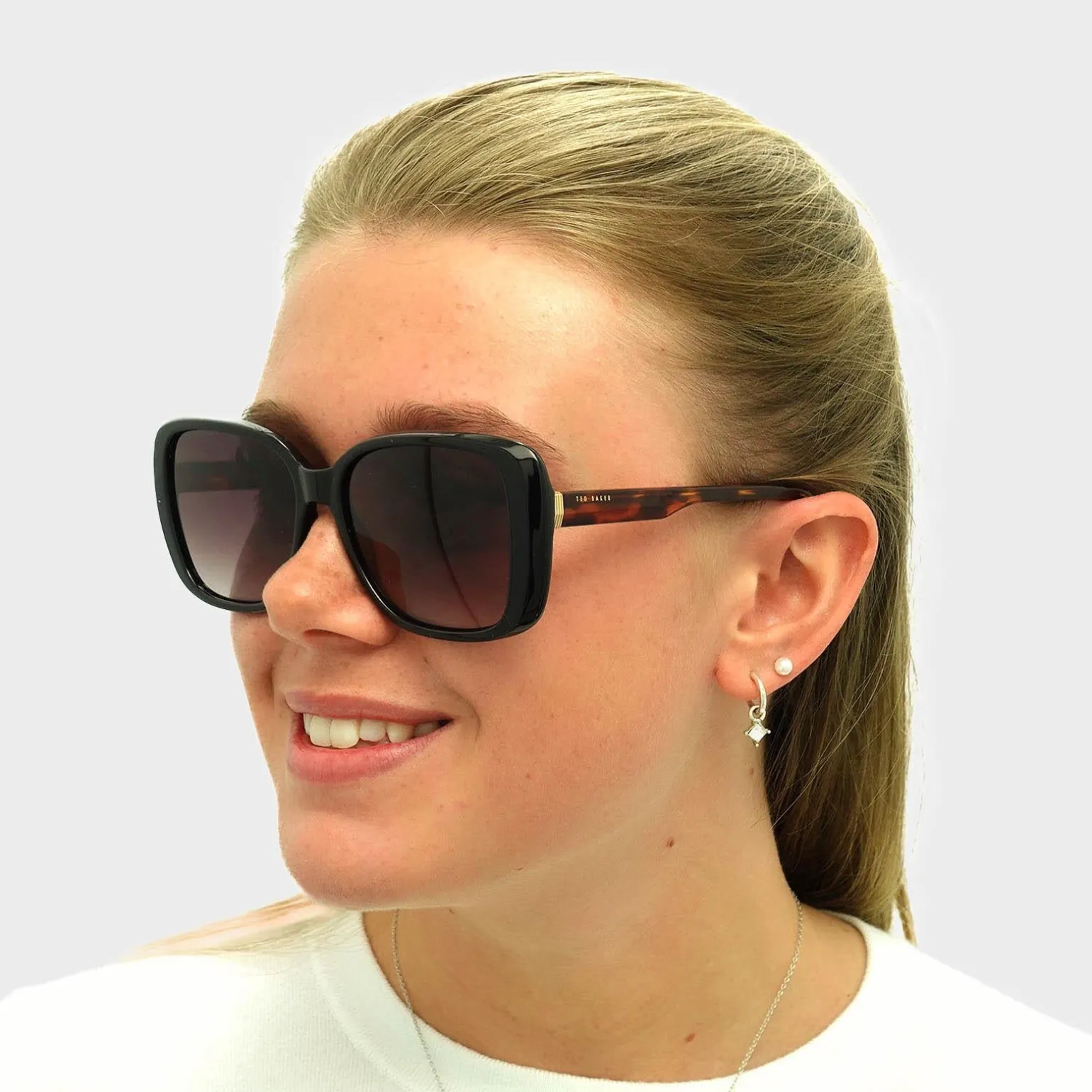 Ted Baker Sunglasses TB1640 Margo 001 Black and Tortoise Brown Gradien