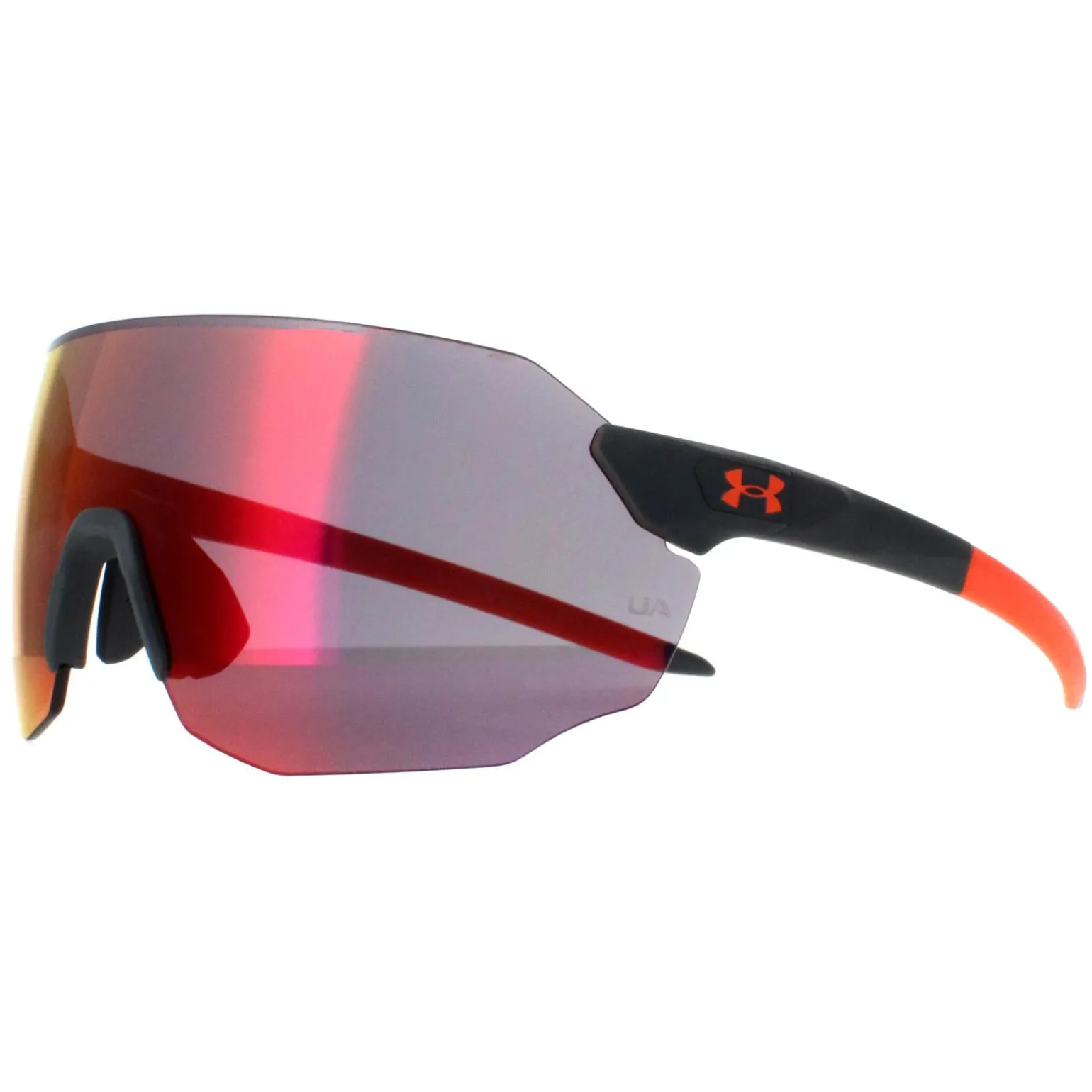 Under Armour Sunglasses Halftime 2M8 Matte Grey Orange Ruby Red Mirror