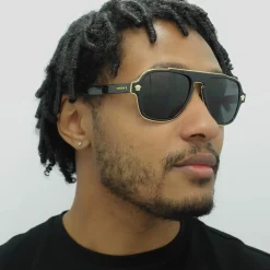 Versace Sunglasses VE2199 100281 Black Grey Polarized