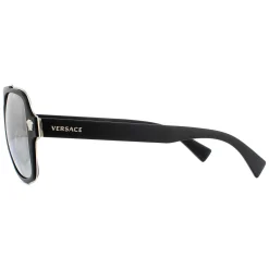 Versace Sunglasses VE2199 10006G Matte Black Dark Grey Silver Mirror