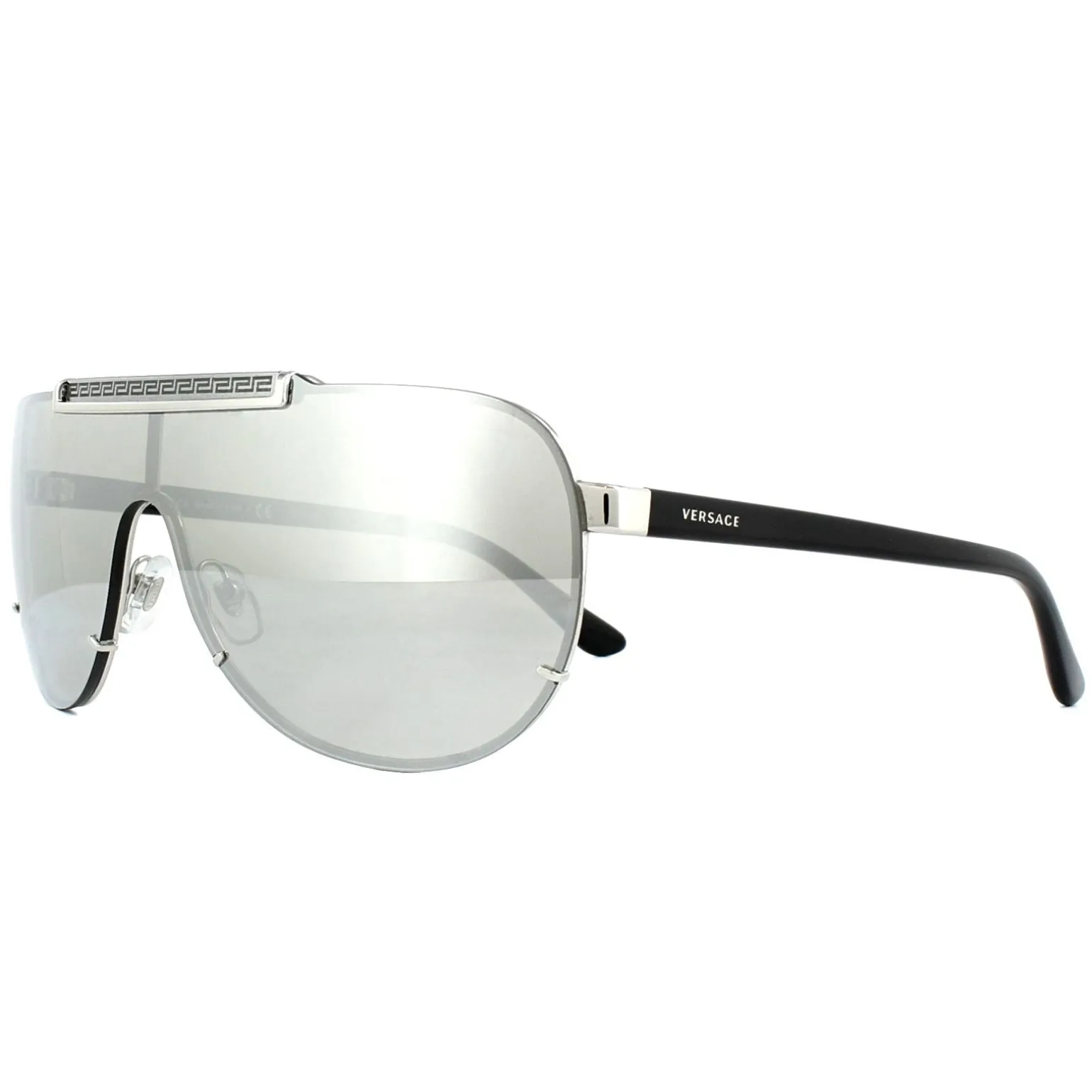 Versace Sunglasses VE2140 10006G Silver Light Grey Silver Mirror