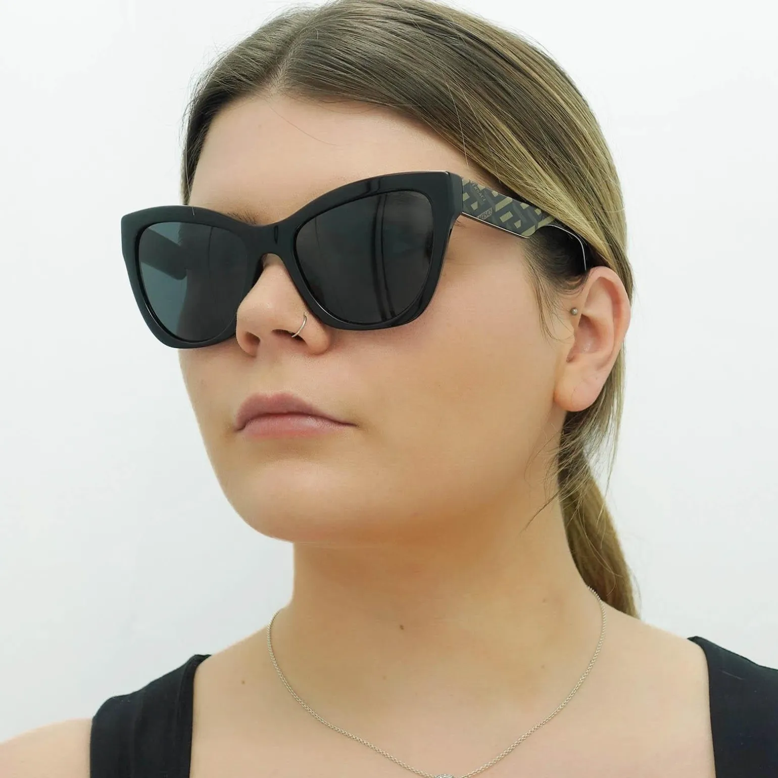 Versace Sunglasses VE4417U 535887 Black Pattern Dark Grey