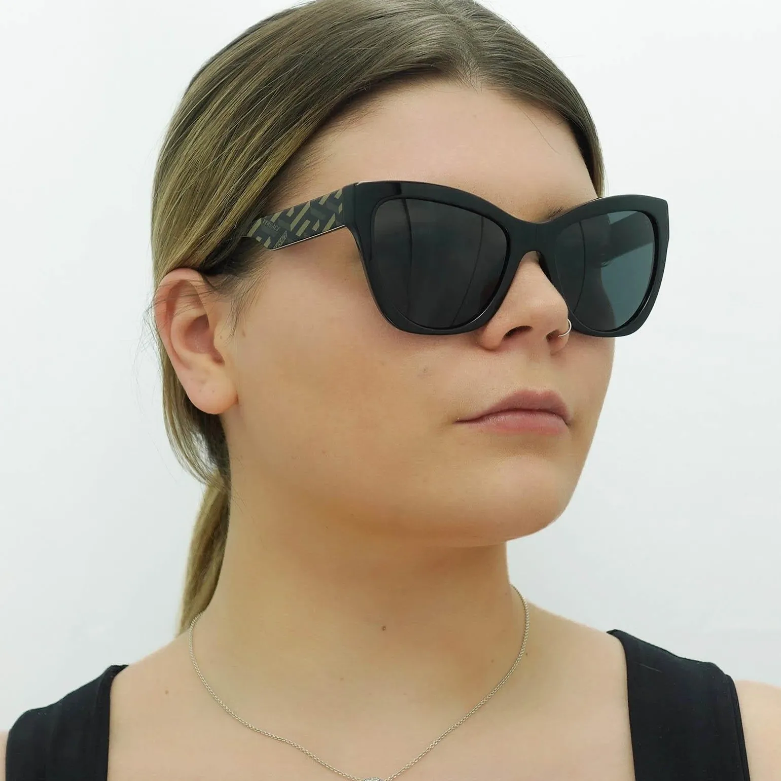Versace Sunglasses VE4417U 535887 Black Pattern Dark Grey