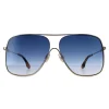 Victoria Beckham Sunglasses VB132S 706 Gold Teal Blue Gradient