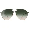 Victoria Beckham Sunglasses VB208S 700 Gold Khaki Grey Gradient